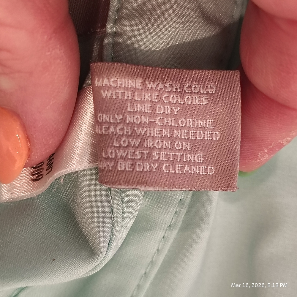 CHICOS WOMEN SZ 3 MINT GREEN BUTTON DOWN CASUAL STRETCH CAREER PERFORMANCE US XL - Picture 4 of 5